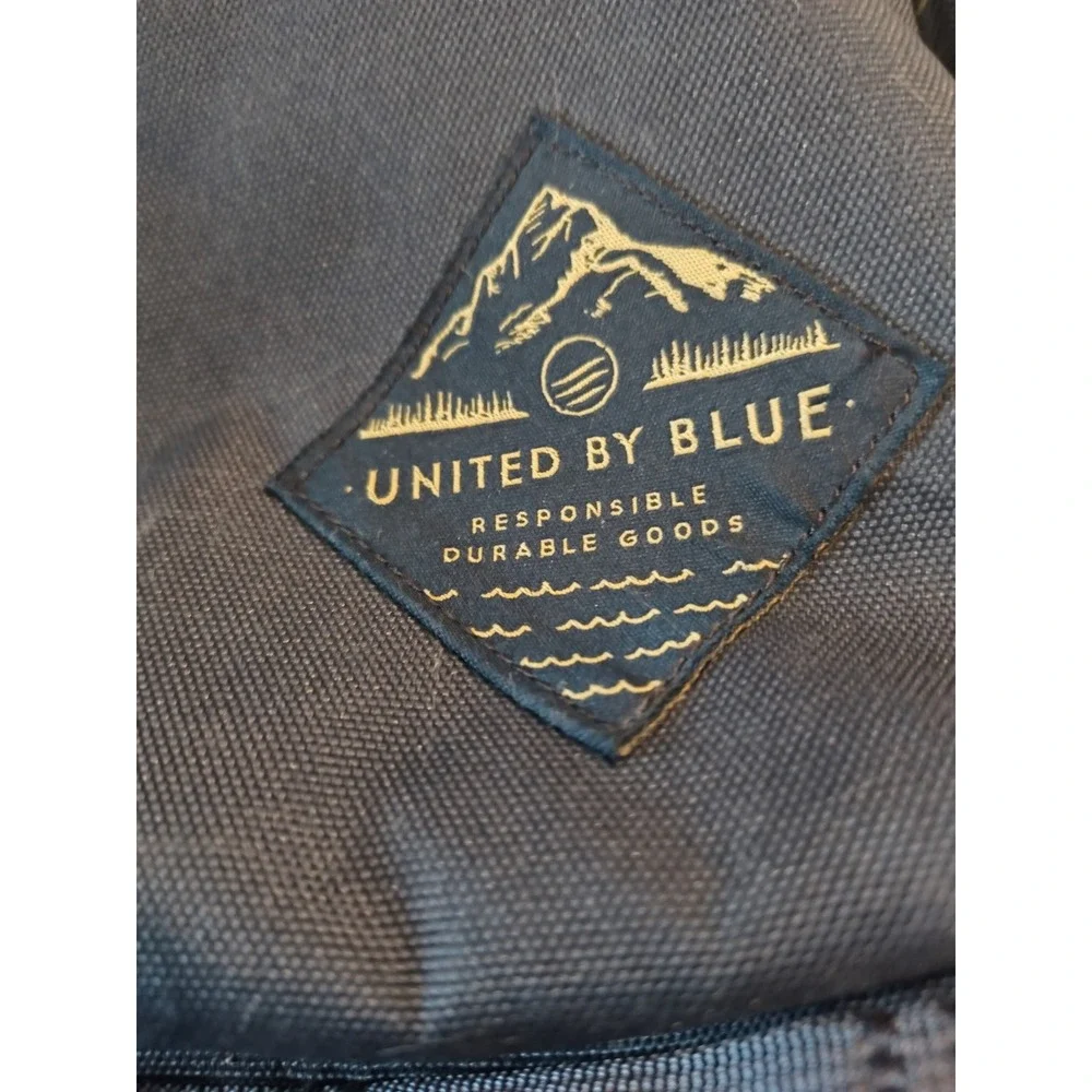 United By Blue Topographic Print Backpack Navy Blue Outdoor Daypack